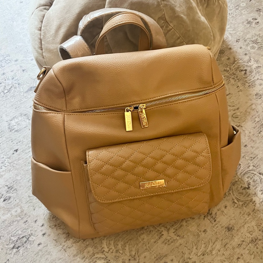 Luli Bebe Monaco Diaper Bag Latte Brown size large